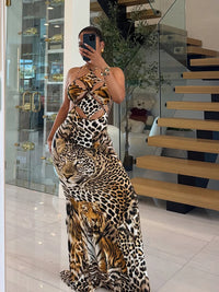 Jungle Fever Hollow Out Maxi Dress