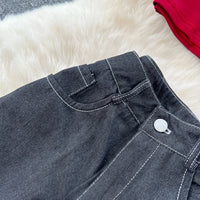 Strapless Letter Embroidery Retro Sexy 2pcs Set