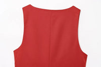 Sleeveless Button up Waistcoat Tank Top