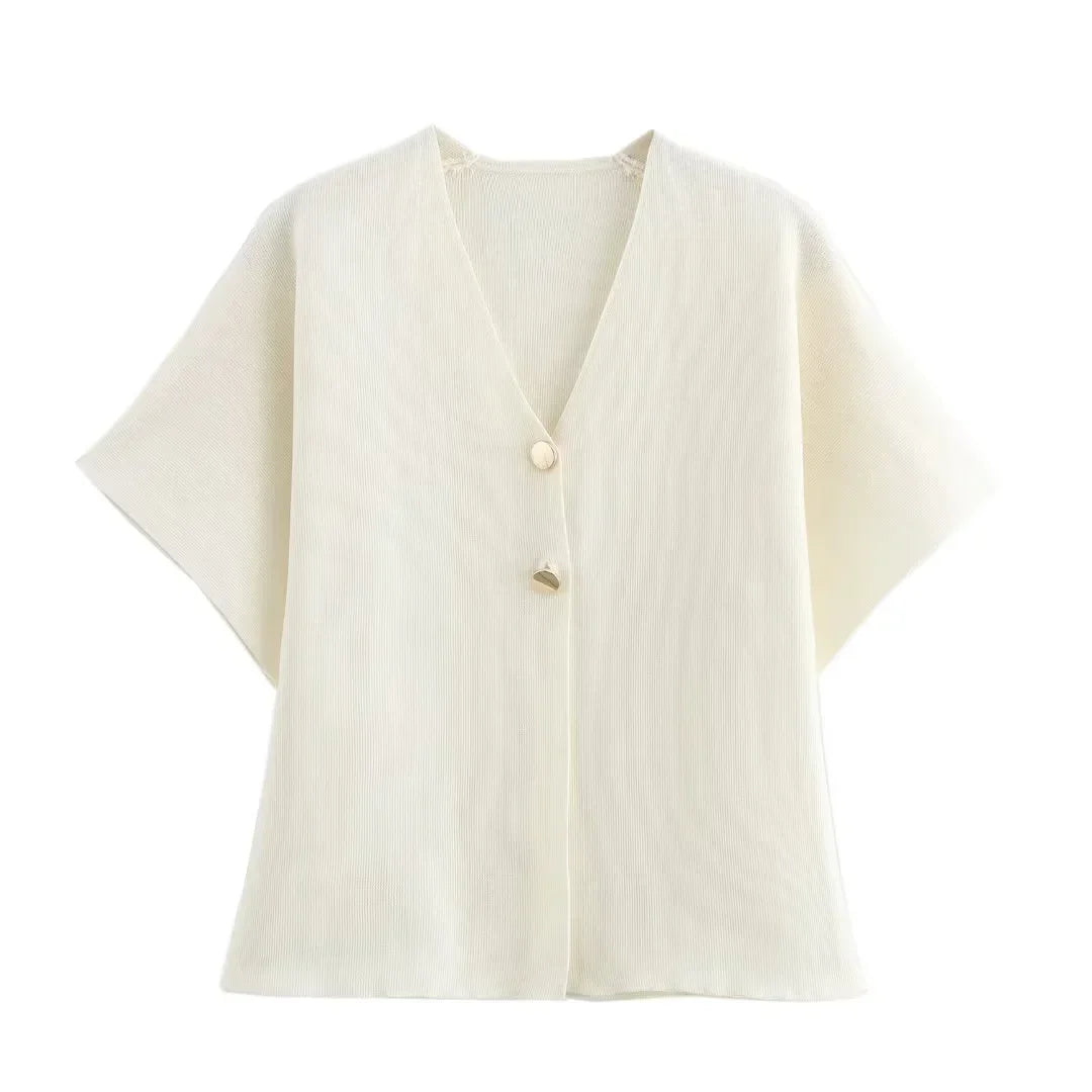 Short Sleeve Knitwear Cropped Cardigan
