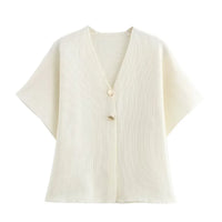 Short Sleeve Knitwear Cropped Cardigan