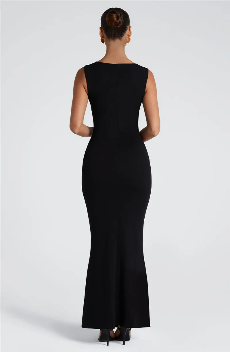 Square Collar Sleeveless Sexy Maxi Dress