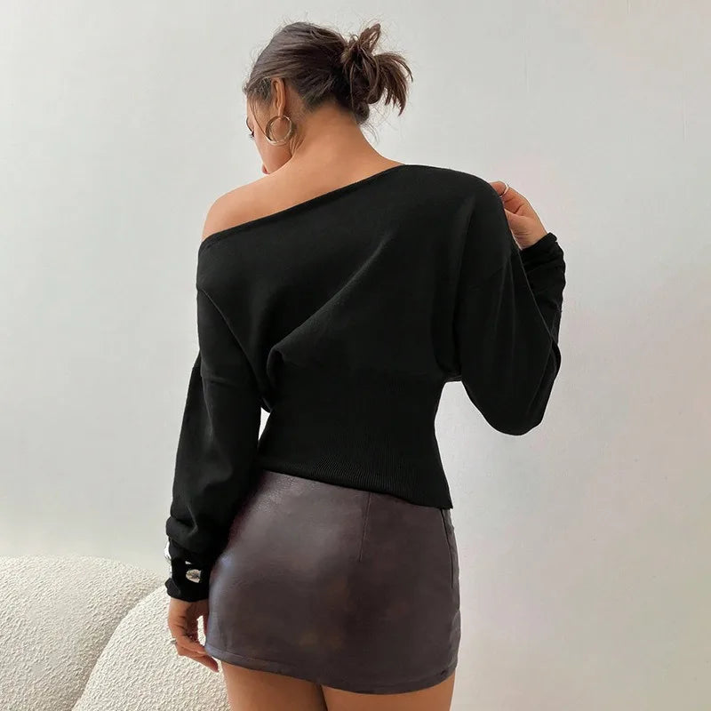 Off-The-Edge Knit Top