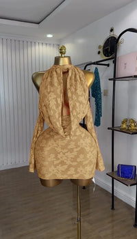 Floral Bodycon Backless Mini Dress