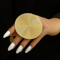 Gold Color Round Hollow Out Flower Ring
