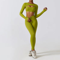 Crop Top Long Sleeve Leggings Set