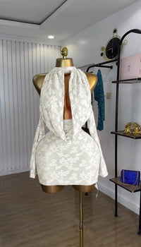 Floral Bodycon Backless Mini Dress