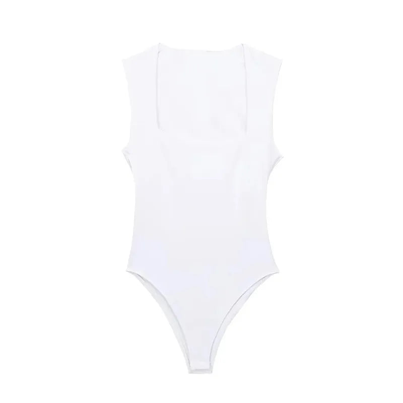Square Neck Sleeveless Bodysuit