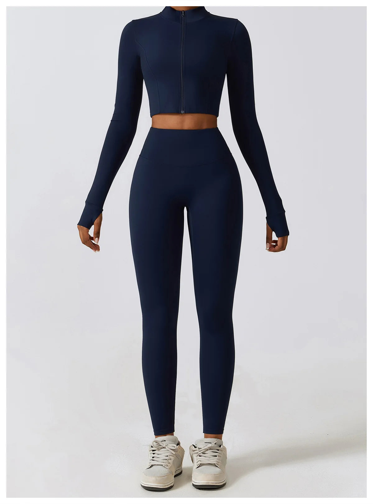 Crop Top Long Sleeve Leggings Set