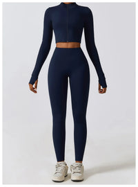 Crop Top Long Sleeve Leggings Set