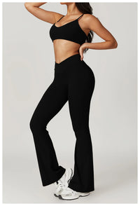Short Sleeve Gym Crop Top High Waist Legging Set