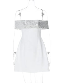 Off-shoulder Sequins Strapless Sexy Mini Dress