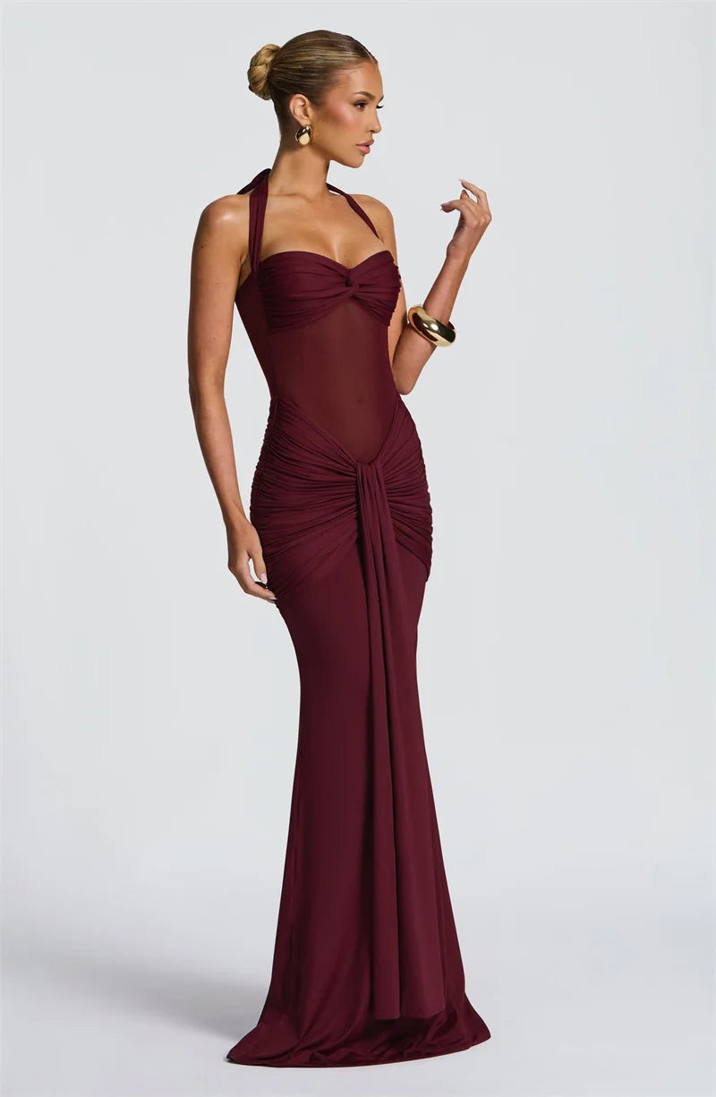 Midnight Muse Draped Maxi Dress
