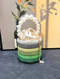 Rhinestones Evening Bucket Bag