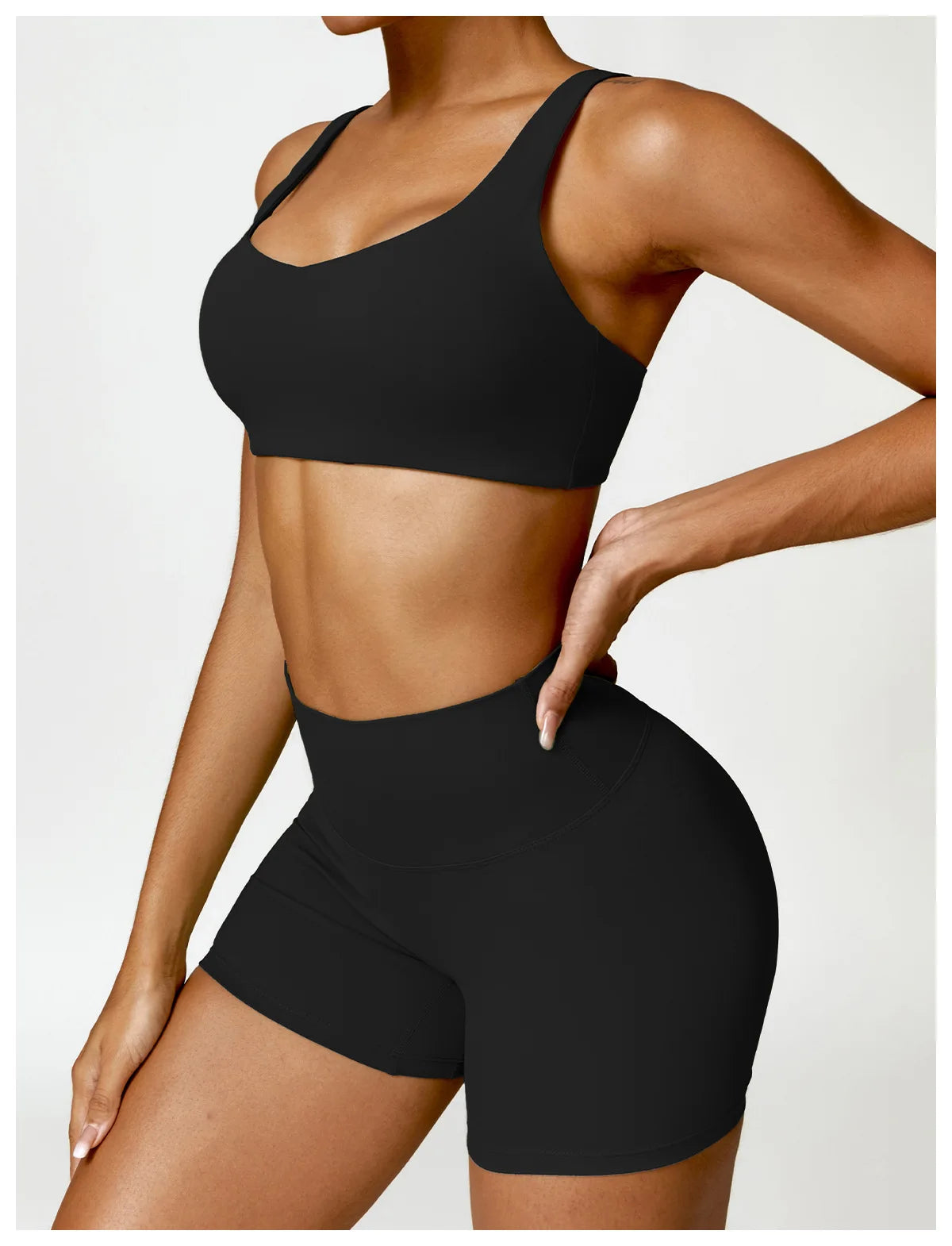 Square Neck Long Sleeve Seamless Activewear Set
