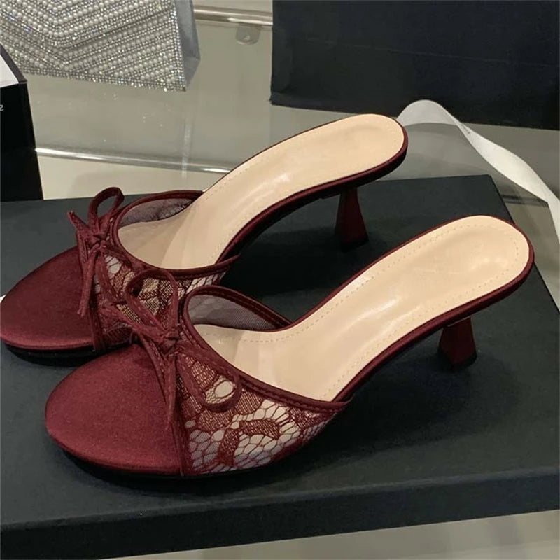 Velvet Rouge Lace Heels
