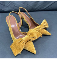 Slingback Butterfly-knot  Pointed toe Thin Heels