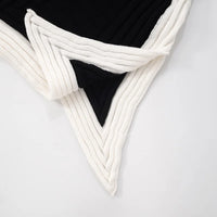 Contrast Color Patchwork  Incline Shoulder Mini Dress