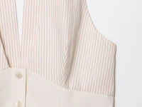 Striped Halter Backless Top Vest