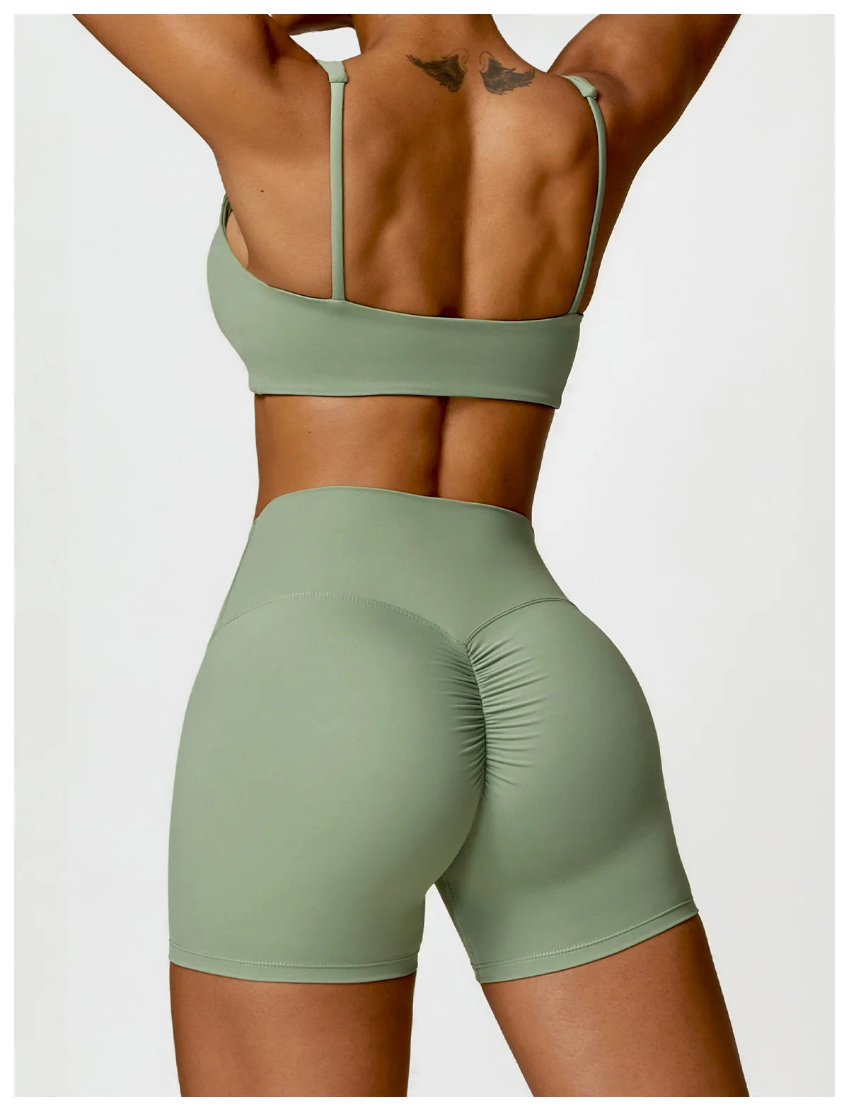 Square Neck Long Sleeve Seamless Activewear Set