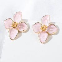 Flower Stud Pink White Flower Earring