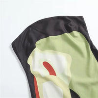 Strapless Backless Printed Long Dress