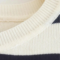 Striped Knitted Short Sleeve Crop Sweater