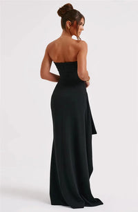 Strapless High Split Maxi Dress