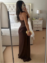 One Shoulder Lace See Through Sexy Maxi Dress