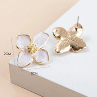 Flower Stud Pink White Flower Earring