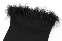 Black Feather Corset Tube Top