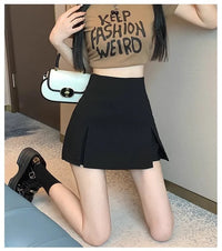 High-waisted A- line Split Short Skirt