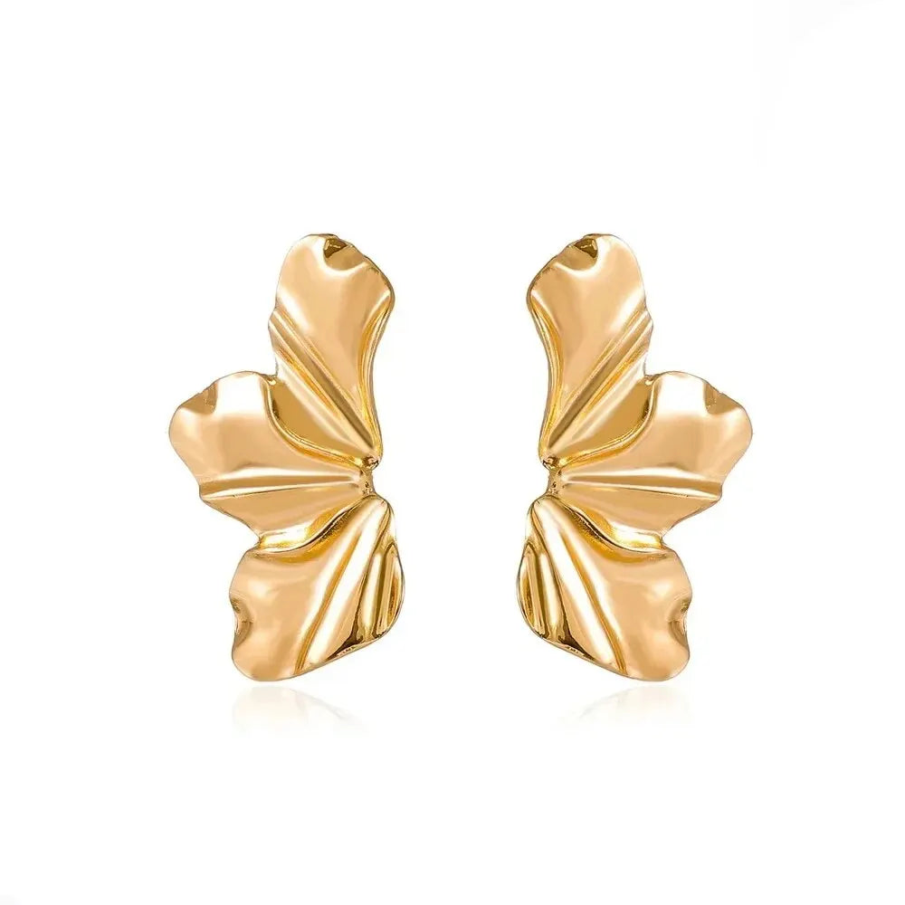 Big Metal Flower Shape Stud Earring
