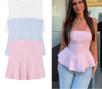 White Pink Bustier Camisole Tube Tops