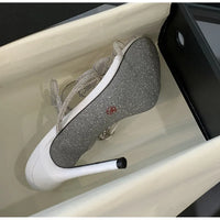 Rhinestones Lace Flowers Decor Heels