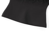 Black Feather Corset Tube Top