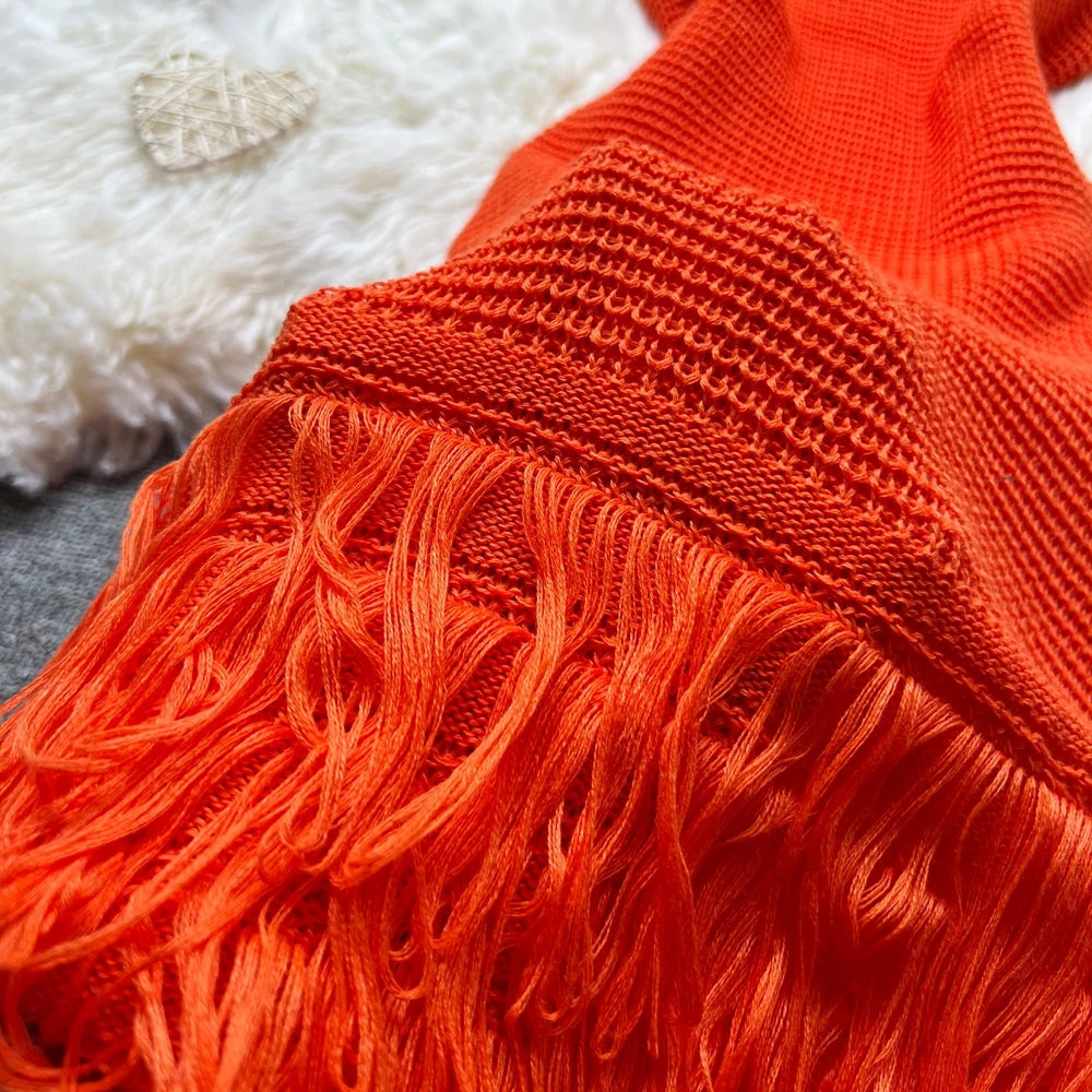 Tropical Flame Fringe Dress