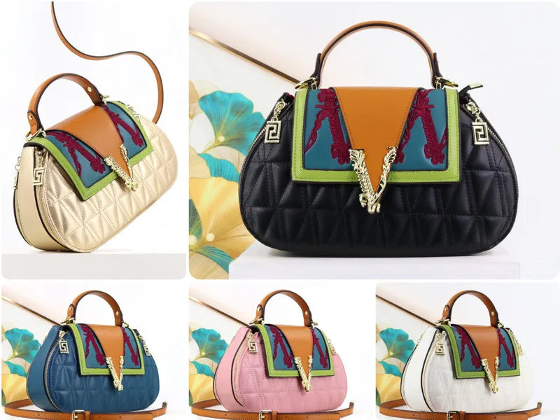 Embroidery Top Handle Designer Shell Shoulder bags