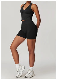 2pcs Seamless Yoga Short / Leggings Set