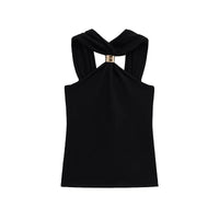 Halter Gold Ring Sleeveless Top