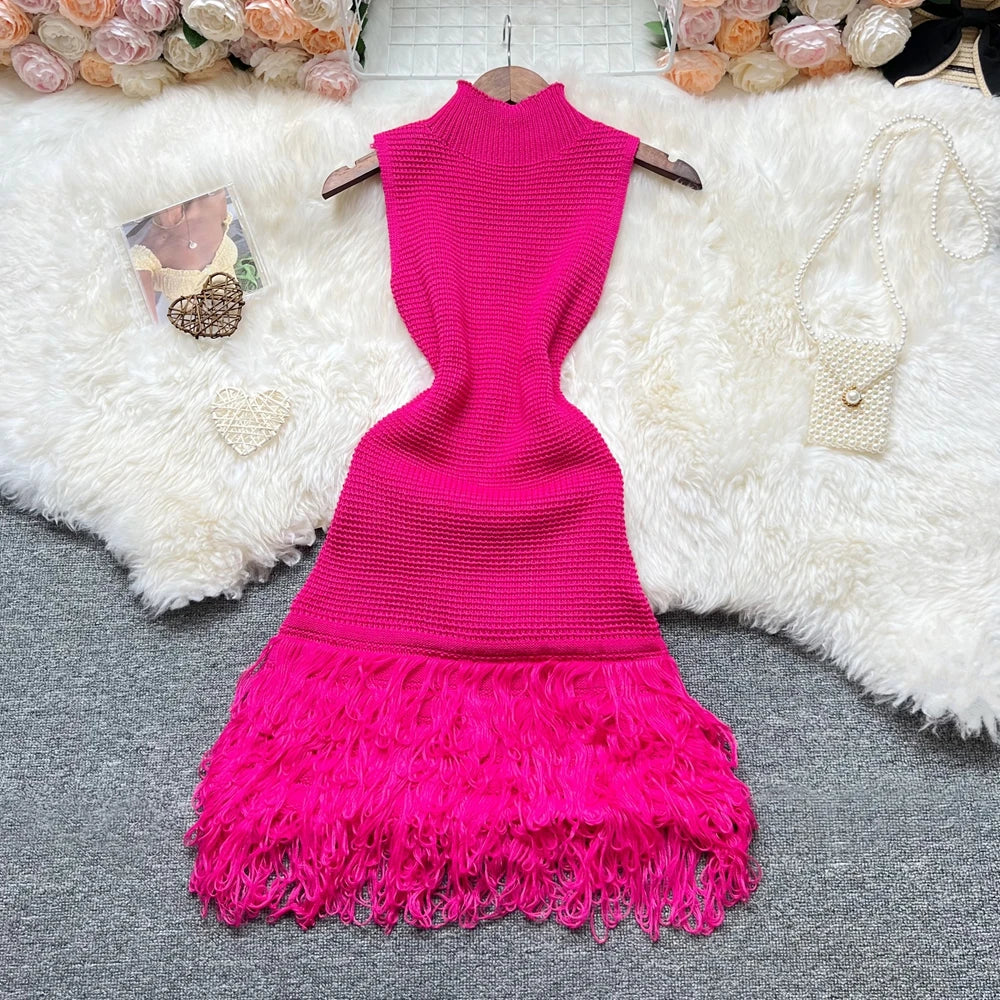 Tropical Flame Fringe Dress