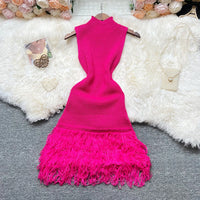Tropical Flame Fringe Dress