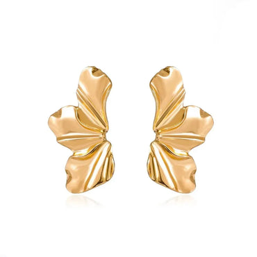 Big Metal Flower Shape Stud Earring