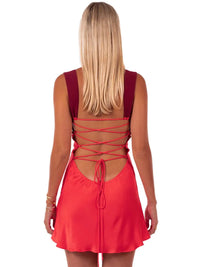 Lace-up A-line Mini Dress