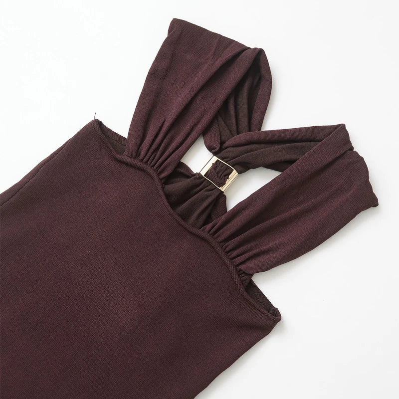 Halter Gold Ring Sleeveless Top