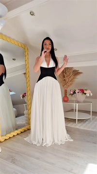 Halter Deep V Neck Backless Sexy Maxi Dress