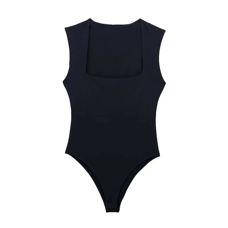 Square Neck Sleeveless Bodysuit