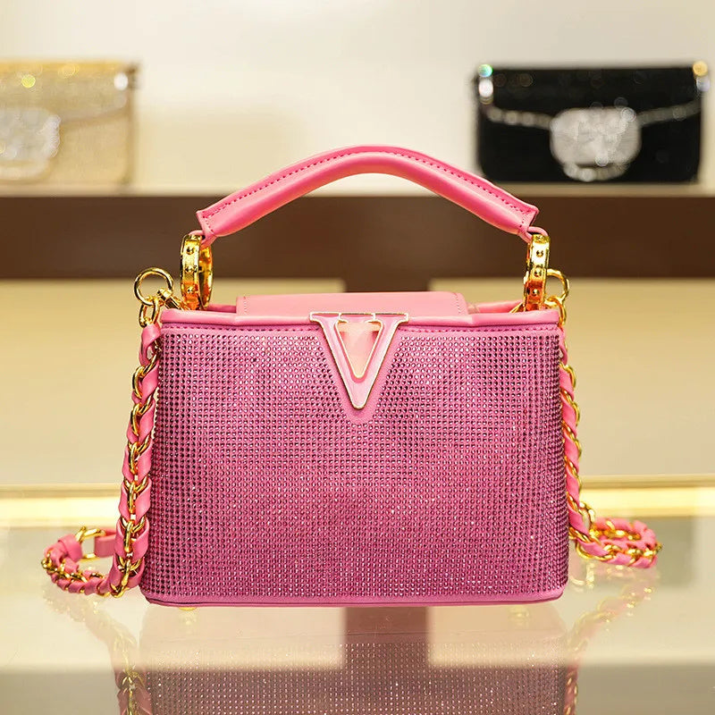 Top handle Crystal Handbag