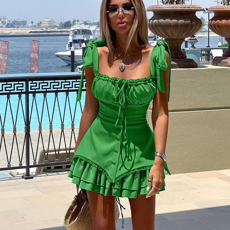 Sleeveless Ruffled Sexy Mini Dress