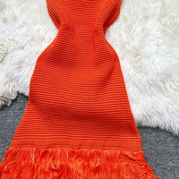 Tropical Flame Fringe Dress